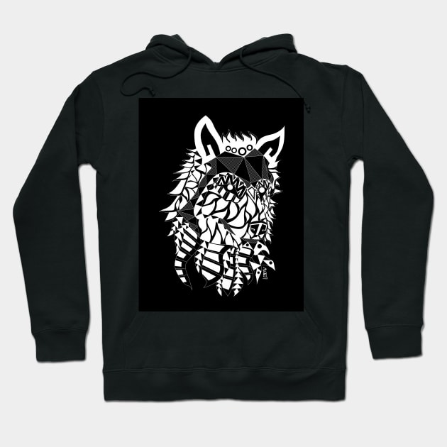 he wolf ecopop in chicano style mandala pattern art Hoodie by jorge_lebeau